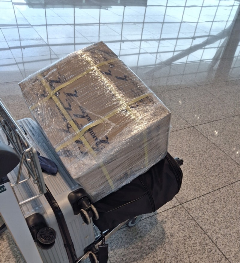 [인천공항 위탁수하물]한진택배 박스구입/ 랩핑비용