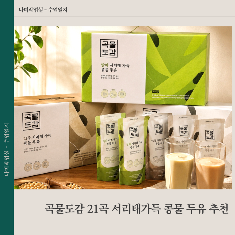 곡물도감 서리태두유 3가지 맛 후기 아침대용 콩물두유 추천
