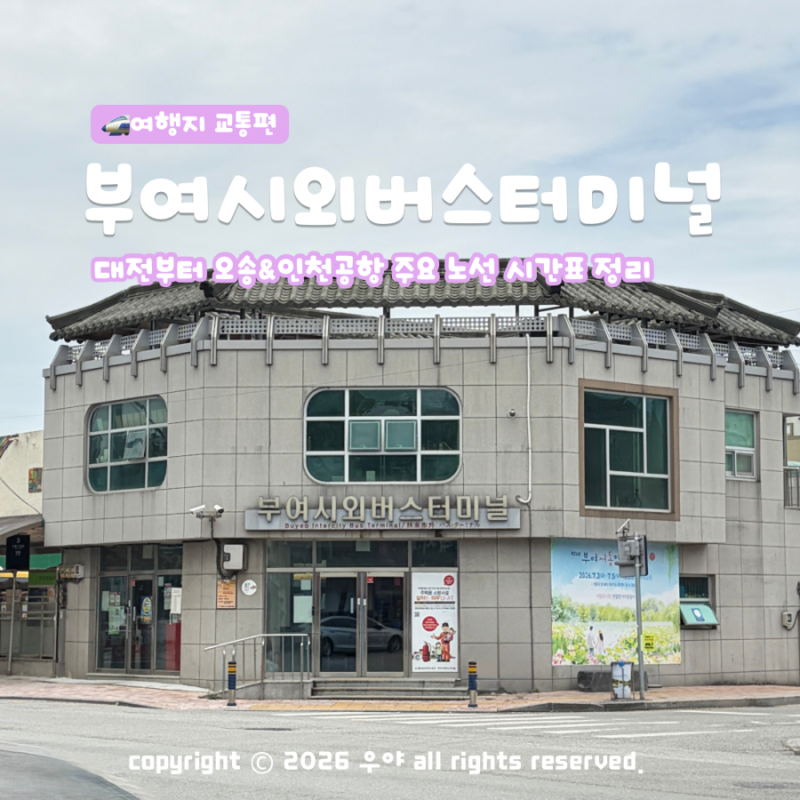 부여시외버스터미널 시간표 대전 서울 오송역 DRT 시티투어 버스 예매 팁