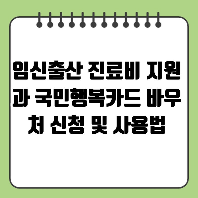 임신출산 진료비 지원과 국민행복카드 바우처 신청 및 사용법