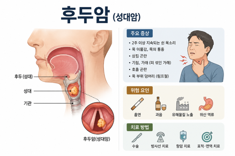 "3주 이상 쉰 목소리라면? 감기 아닐 수도 있습니다." 흡연자라면 꼭 알아야 할 '후두암'의 원....