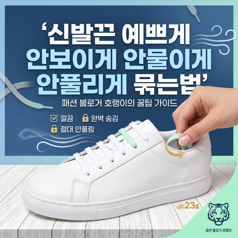 스니커즈 코디, 신발끈 예쁘게 안보이게 안풀리게 묶는법으로 완성!