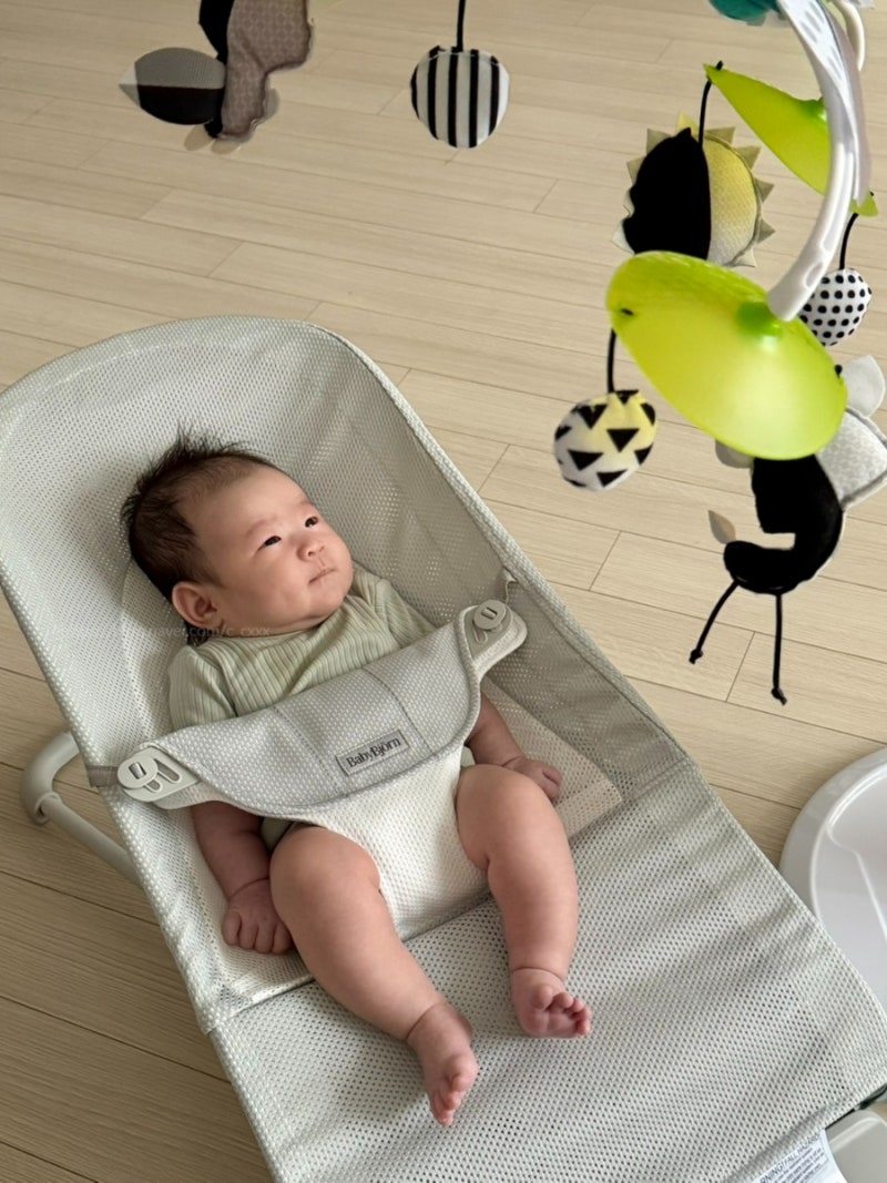 아기바운서 추천 베이비뵨 바운서 메쉬 50일아기 사용 후기 (사용시기, 똥바운서)