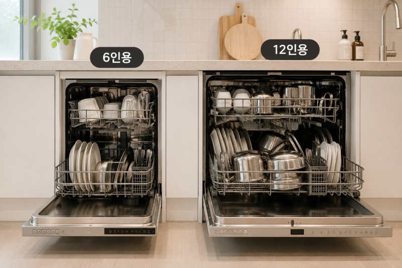 가정용 식기세척기 6인용 12인용 비교, 신혼부부 추천