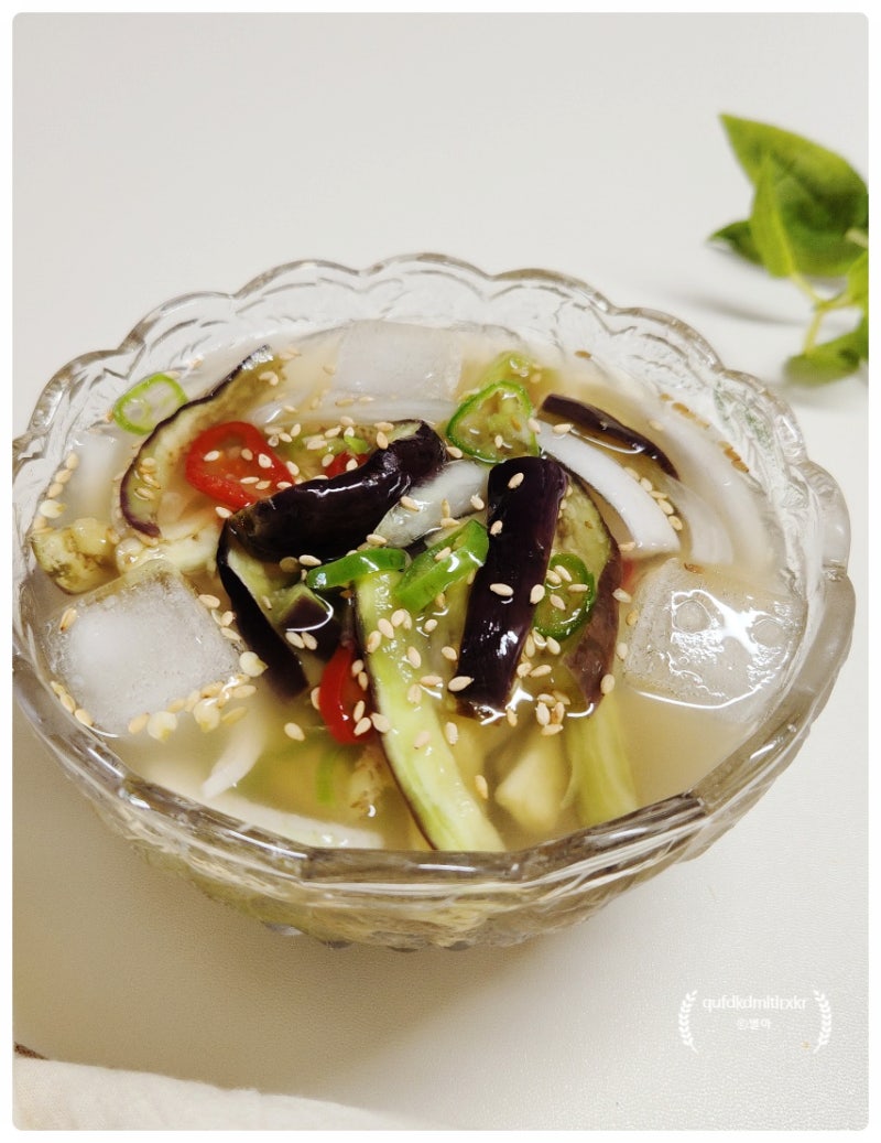 여름 가지냉국 만드는법 | 전자레인지 가지찌기 냉면육수 활용 초간단 레시피