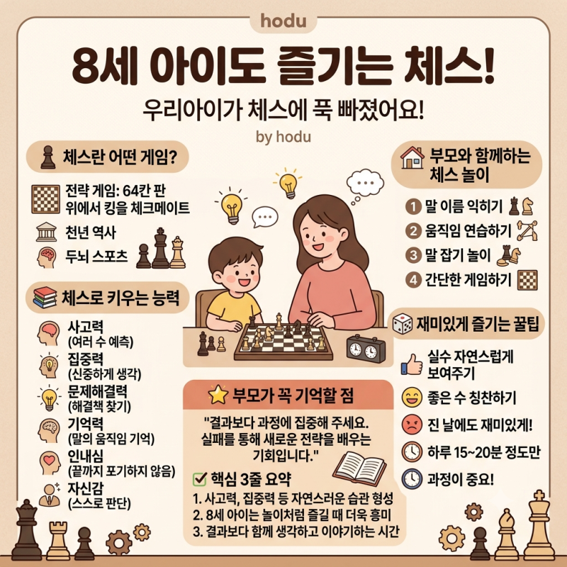 "요즘 우리 아이가 체스에 푹 빠졌어요!" 8세 아이도 즐기는 체스, 무엇이 좋을까? 부모와 함....