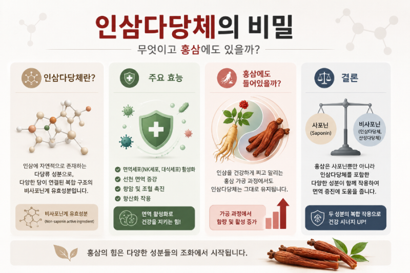 인삼다당체란 무엇일까요? 요즘 정관장 홍삼을 함께 찾는 이유
