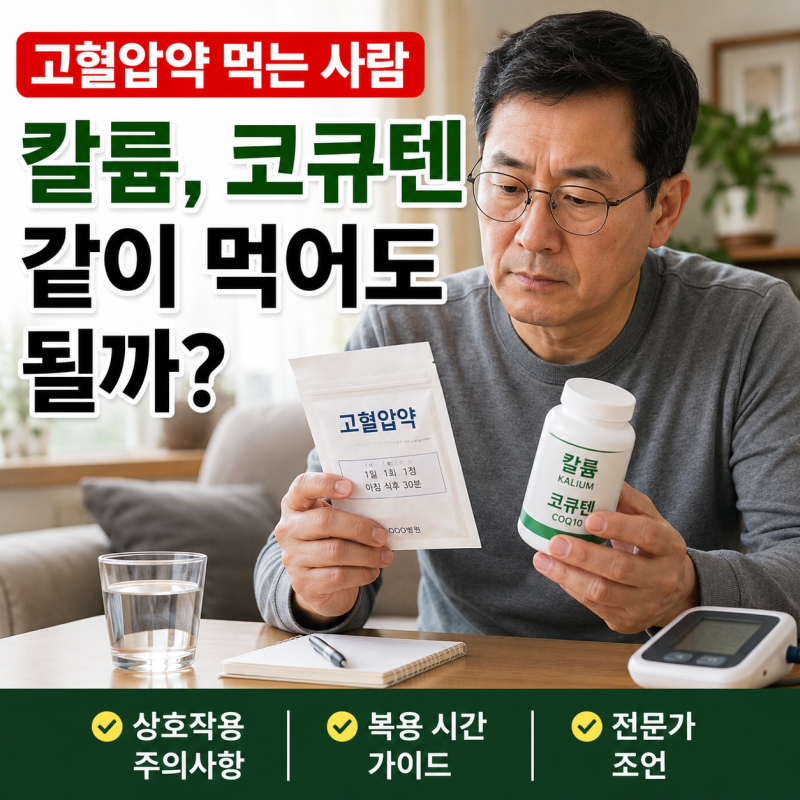고혈압약 먹는 사람 칼륨 코큐텐 같이 먹어도 될까? 직접 챙겨본 찐후기