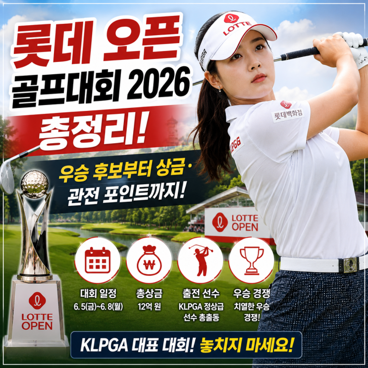 <b>롯데 오픈 골프대회</b> 2026 총정리…우승 후보부터 상금·관전... 