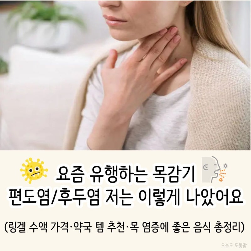 어른 편도염 후두염, 저는 이렇게 나았어요 (링거 수액 가격·약국 템 추천·목 염증에 좋은 ....