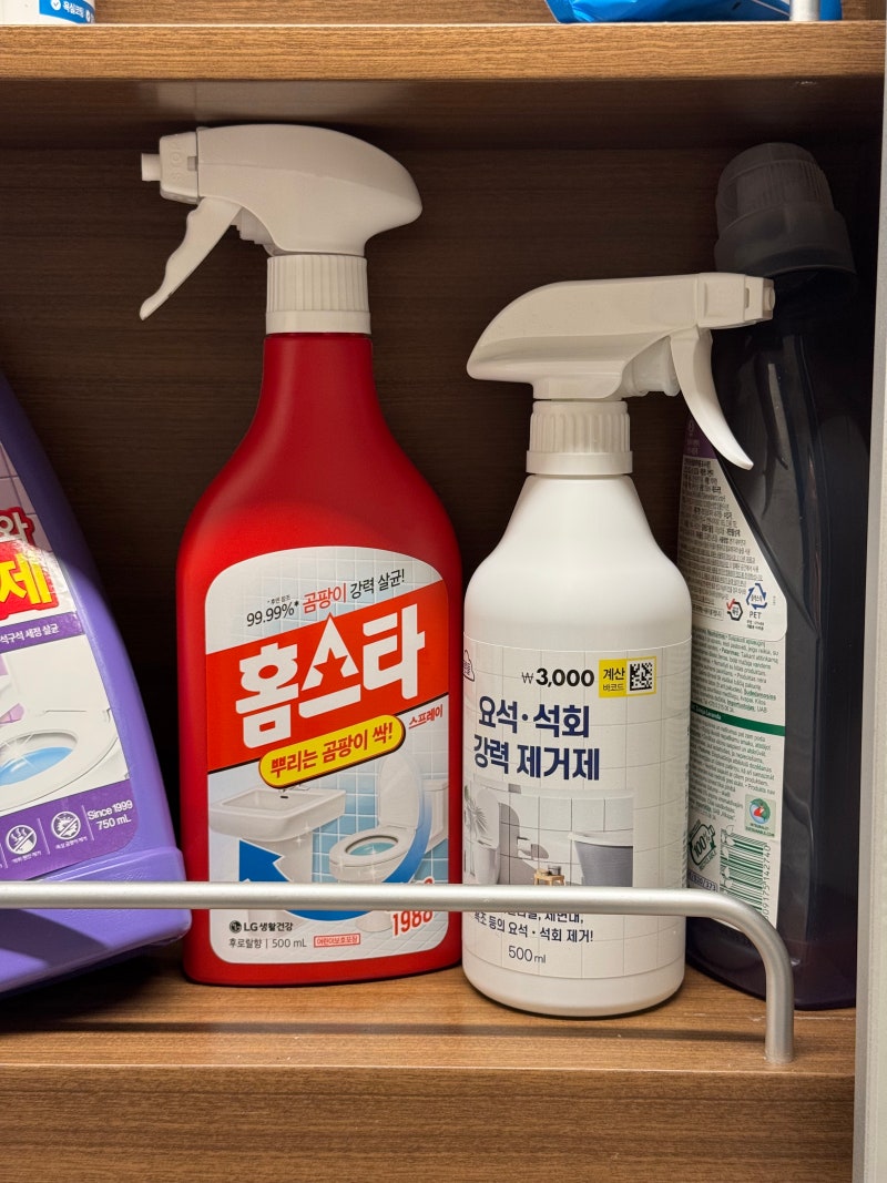 다이소 욕실세정제 vs 요석제거제 차이 | 언제 어떤 상황에서 사용할까?