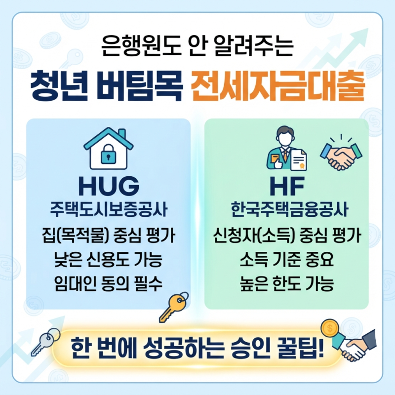 은행원도 안 알려주는 청년 버팀목 대출, 거절 없이 한 번에 승인받는 꿀팁 (feat. HUG vs HF)