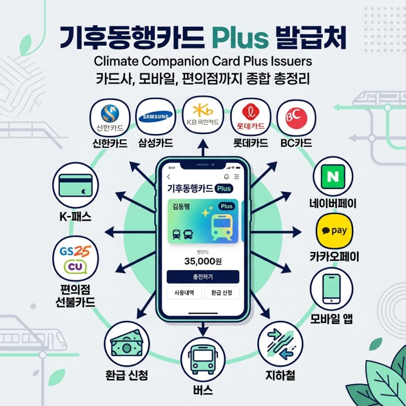 기후동행카드 플러스 발급처, 카드사·모바일앱·편의점 어디서 받을까?