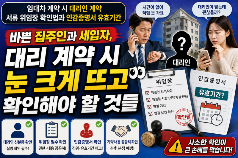 임대차계약시 대리인 계약 서류 위임장 확인법과 인감증명서 유효기간