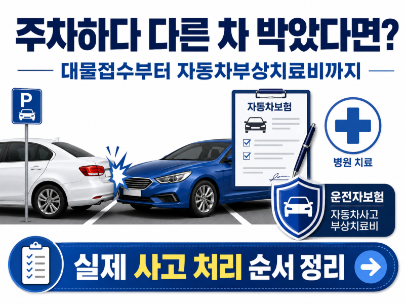 주차하다 다른 차 박았다면? 대물접수부터 자동차부상치료비 30만원 받은 실제 후기