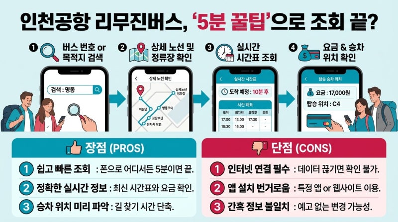 "이것만은 꼭 확인하세요" 인천공항 리무진버스 시간 요금 조회 미리 안 하면 낭패보는 이유