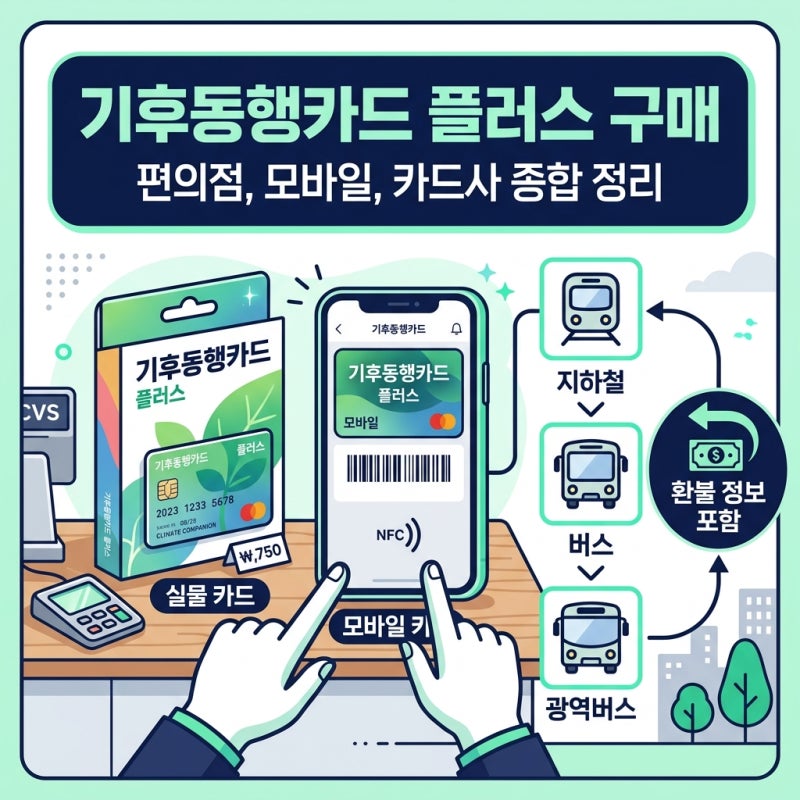 기후동행카드 플러스 구매 방법, 편의점·모바일·카드사 발급처 총정리
