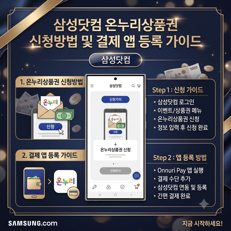 삼성닷컴 온누리상품권 신청방법 및 결제 앱 등록 가이드
