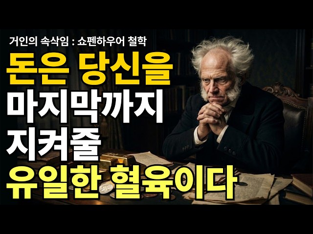 돈은 마지막까지 나를 지킬 유일한 혈육이다 | 쇼펜하우어철학