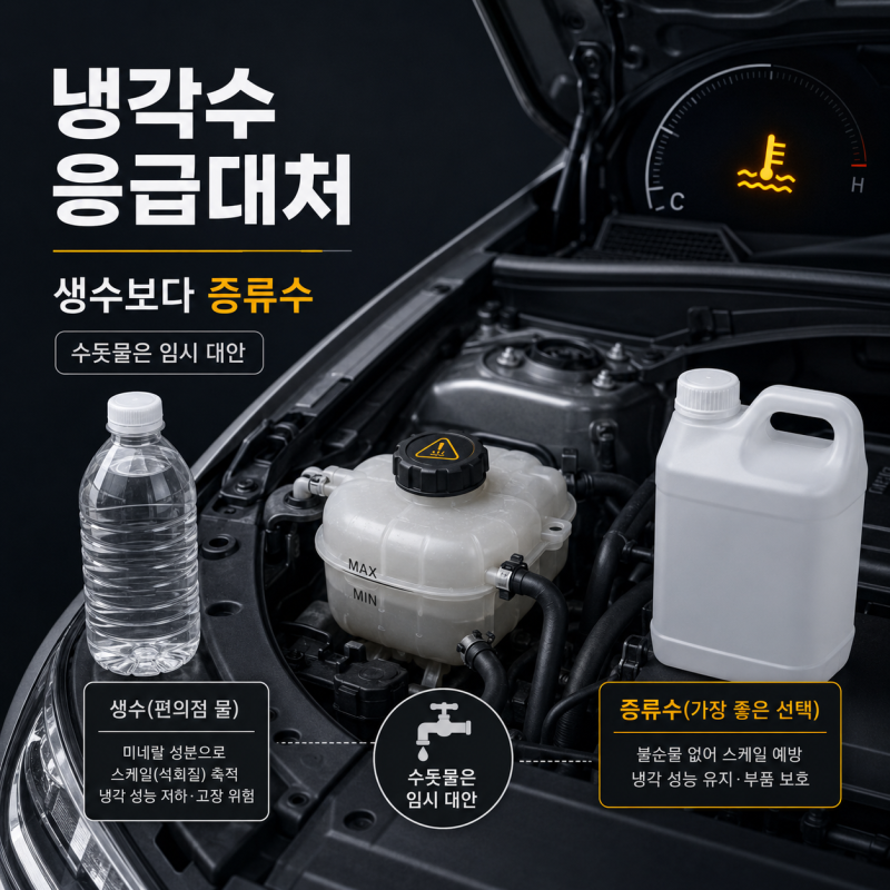 냉각수 경고등 떴을 때 물 종류별 응급대처 순서 정리