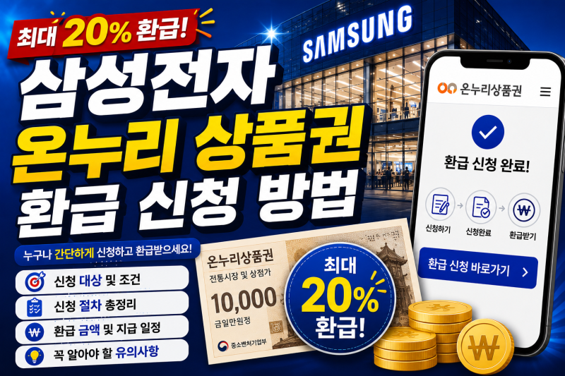 삼성전자 온누리 상품권 환급 신청 방법 기간
