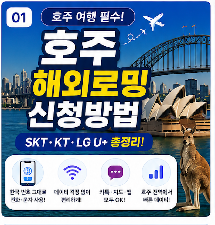 호주 해외로밍 신청방법 총정리 (SKT·KT·LG U+)