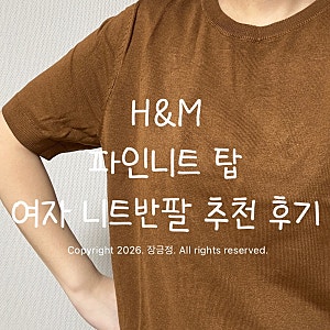 여자 여름 니트 반팔 추천 H&M 에이치엔엠 파인니트 탑 후기