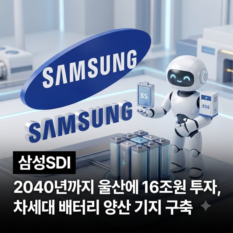 삼성SDI 울산에 16조 베팅, 세계 최초 전고체 배터리 양산 거점 만든다 [2차전지관련주]