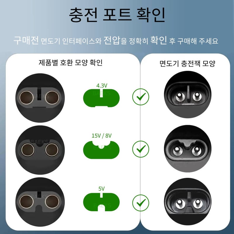 휴대하기 좋은 fs331 필립스 전기면도기 충전기  C타입  - 전제품 호환 여행용 실용적인 생활 ....