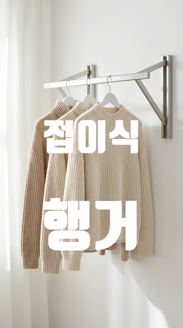 원룸 자취방 접이식 공간활용행거, 베란다에 무타공으로 딱이네