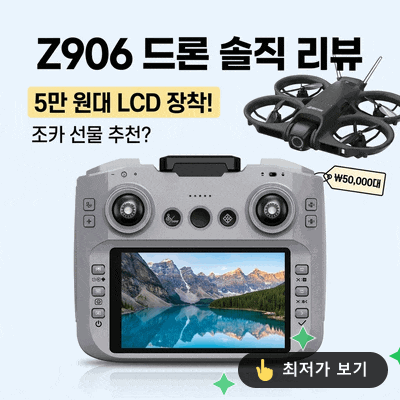 5만원대 드론에 LCD 화면이? Z906 쿼드콥터 조카 선물 솔직 후기