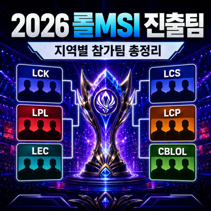 2026 롤MSI 진출팀 총정리, LCK T1 한화생명 일정 대진표 중계까지