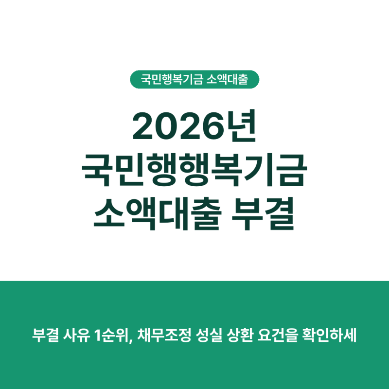 2026년 국민행행복기금 소액대출 부결, 이렇게 해결하고 다시 신청하세요