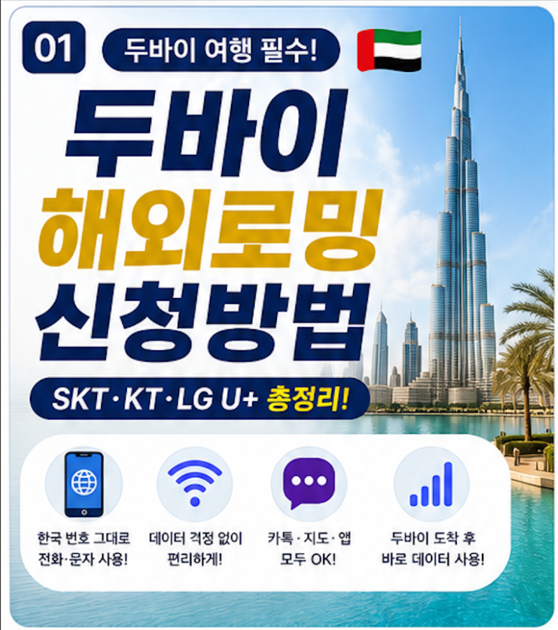 두바이 해외로밍 신청방법 총정리 (SKT·KT·LG U+)