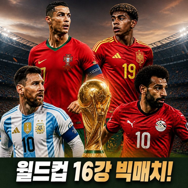 월드컵 <b>16강</b> 대진표, <b>포르투갈</b> 스페인 빅매치 등 총정리