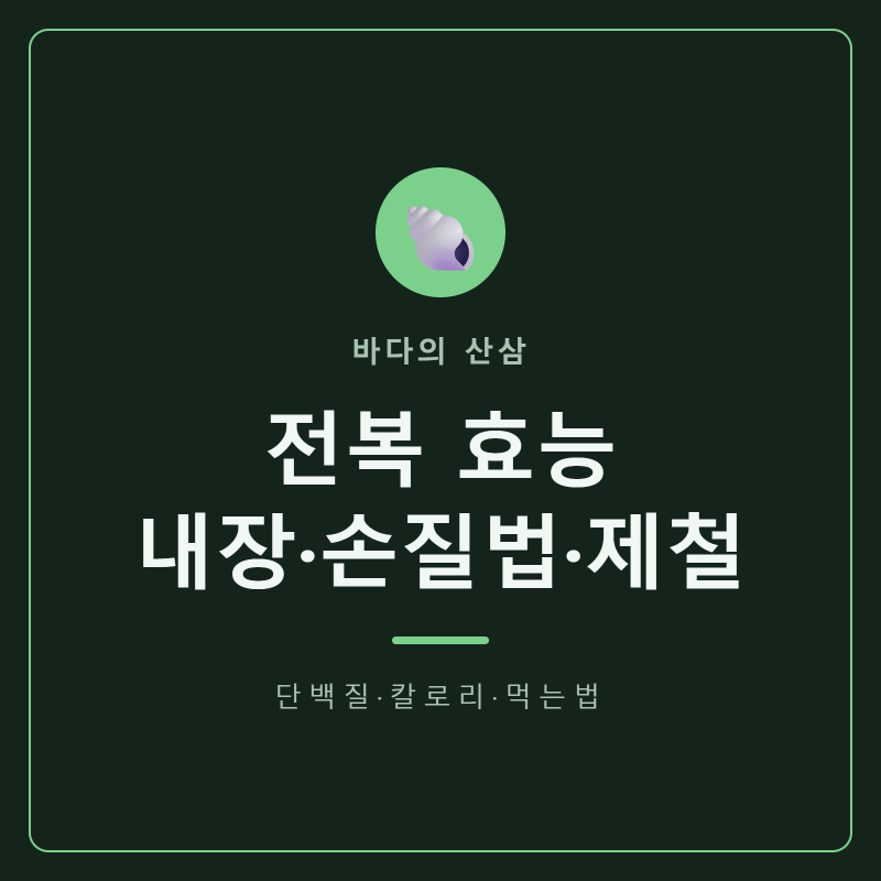 전복 효능·손질법·먹는법·내장 효능, 제철 시기와 영양성분·단백질·칼로리