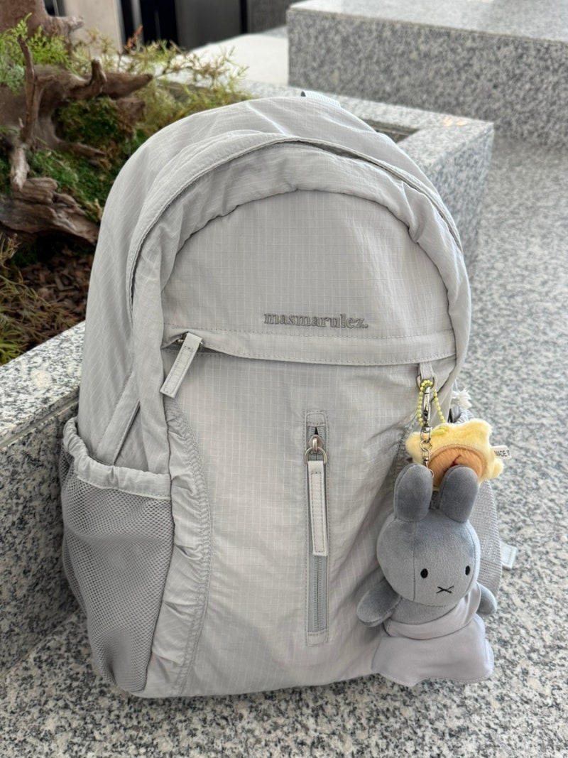 마스마룰즈 백팩_Curved shirring backpack(Silver gray)