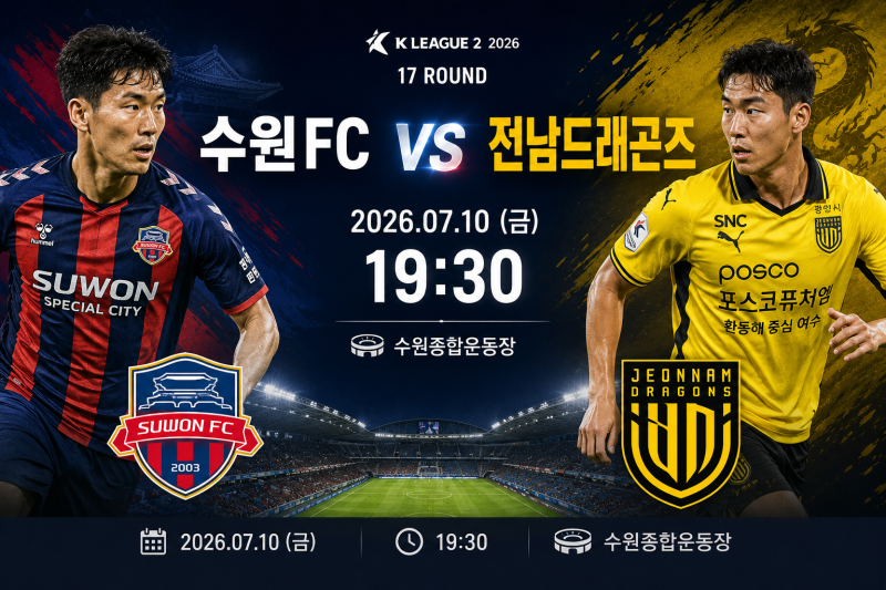 K리그2 프리뷰｜수원FC vs 전남드래곤즈 빅매치 예상 스코어 전략 분석 프리뷰
