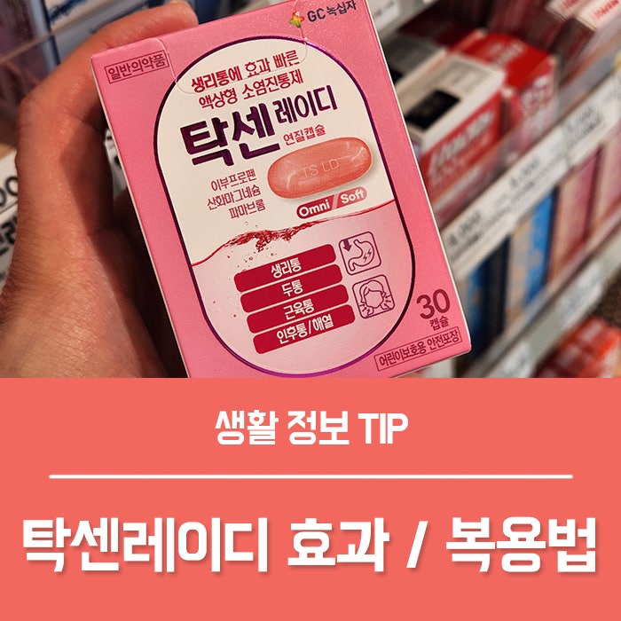 생리통약 탁센레이디 가격 효과 부작용 성분 복용법은?