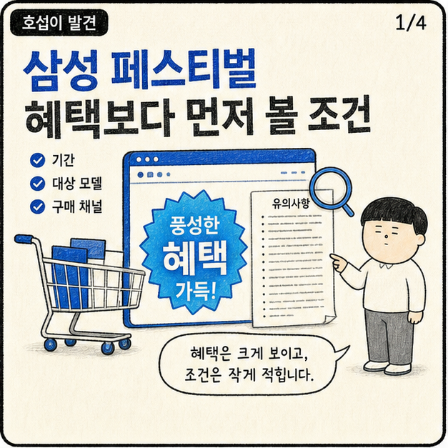 삼성 페스티벌 혜택 확인 전 봐야 할 기간·대상·구매 조건