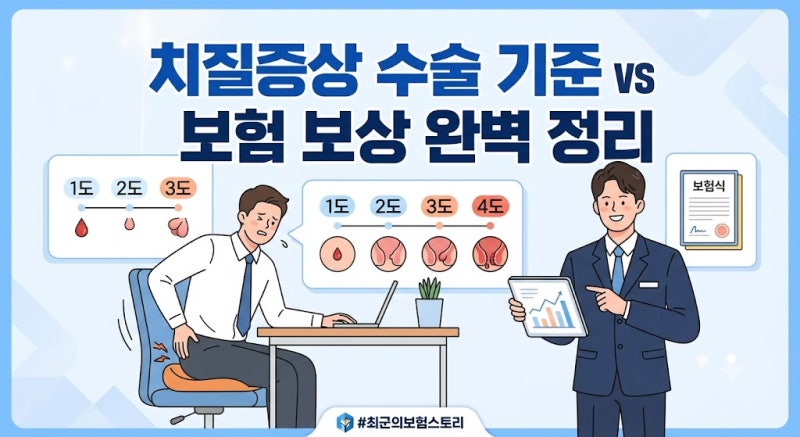 치질증상 단계별 수술 기준과 실비보험 세대별 보상 청구 팁