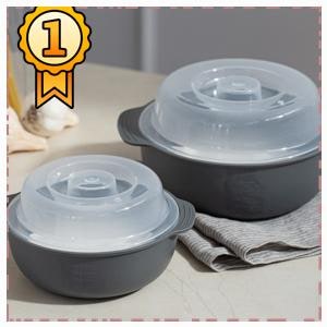 자주 손이 가는 계란찜전자렌지용기 코멧 전자레인지 찜기 세트 그레이 550ml+1200ml 추천