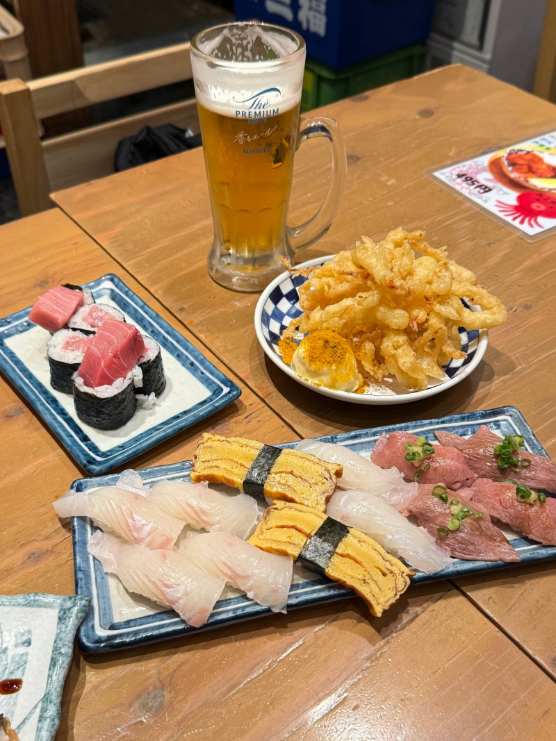 초밥보다 튀김이 맛있었던 후쿠오카 텐진 맛집 스시사카바 사시스
