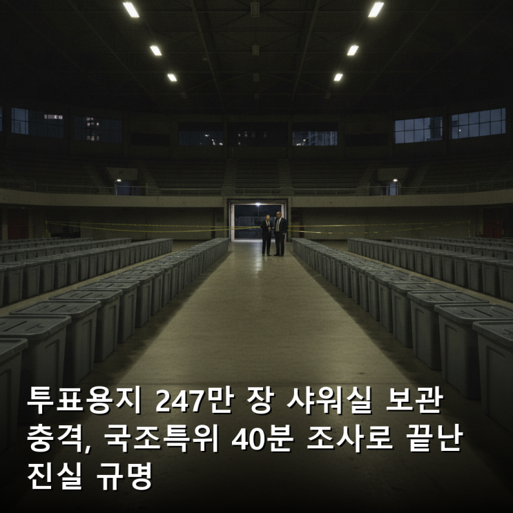 투표용지 247만 장 샤워실 보관 충격, <b>국조특위</b> 40분 <b>조사</b>로... 