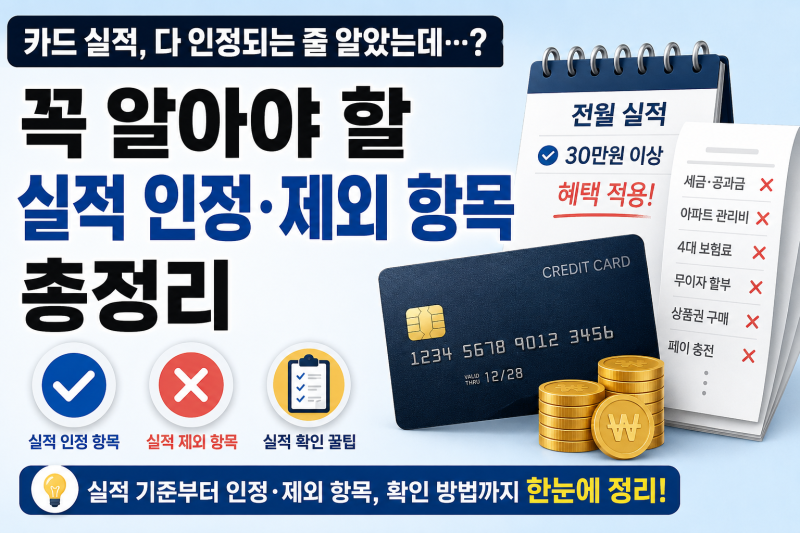 카드 실적, 다 인정되는 줄 알았는데…? 꼭 알아야 할 실적 인정·제외 항목 총정리