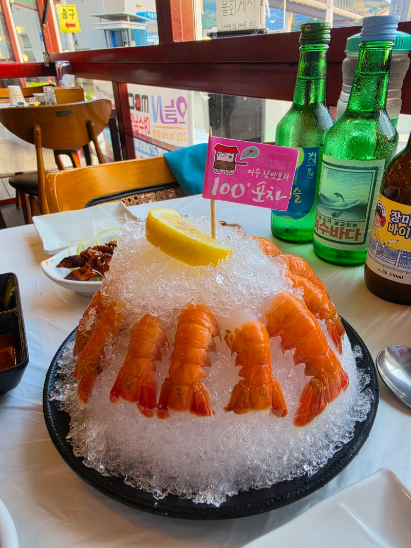 여수 낭만포차거리 100도 하멜등대 직관 명당 여수 삼합 맛집