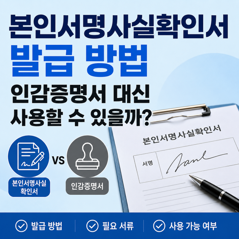 본인서명사실확인서 발급 방법, 인감증명서 대신 사용할 수 있을까?