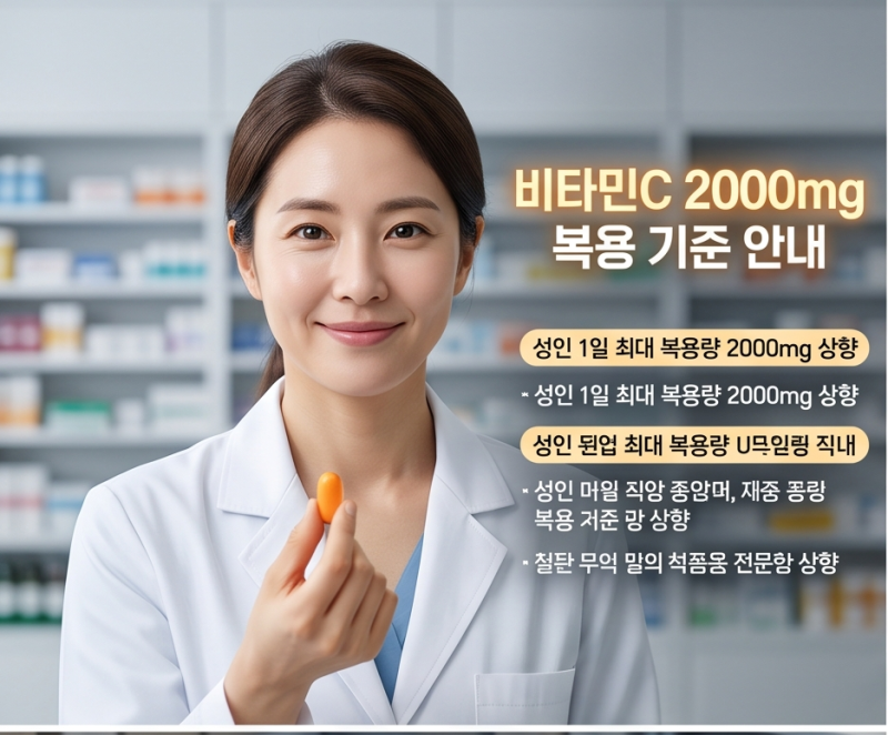 비타민C 하루 복용량 2000mg 확대? 의약품 개정