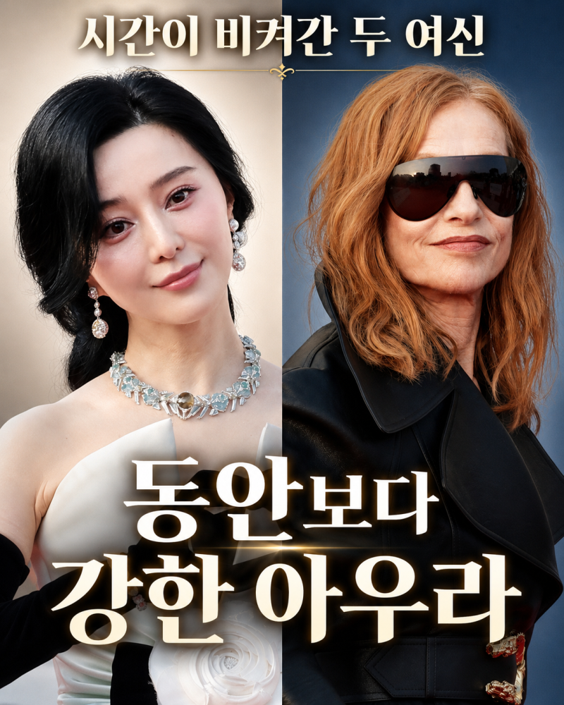 판빙빙·위페르...동안 미모 반전혹시 두 배우만 시간을 피해 간 걸까요?
