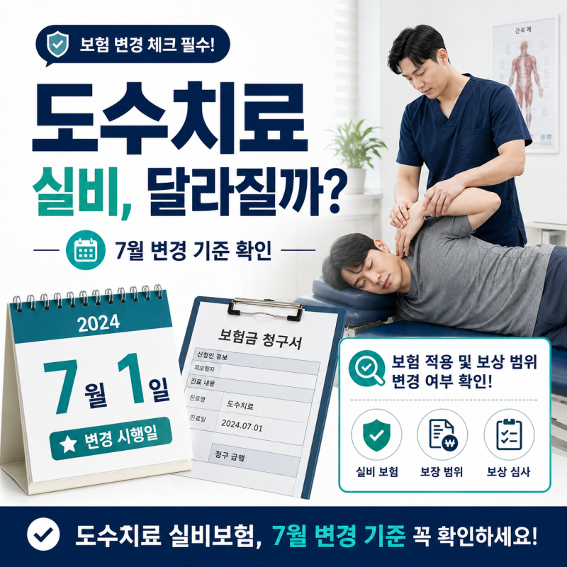 도수치료 실비 7월부터 달라질까? 보험금 청구 전 확인할 기준